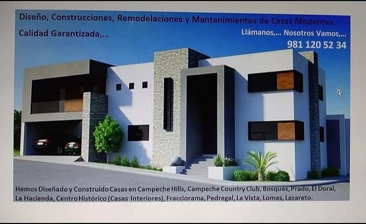 Diseño, construcciones, remodelaciones y mantenimientos de casas modernas